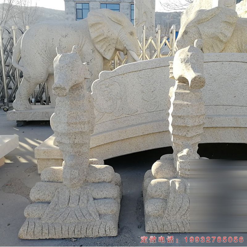 公园喷水海马动物石雕（1）