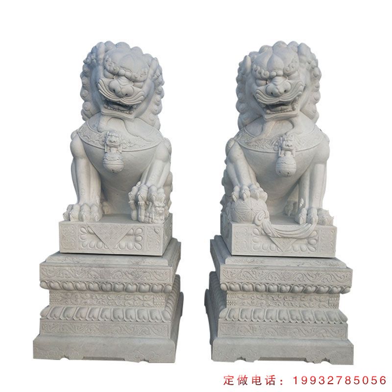 青石踩球狮子动物雕塑（1）