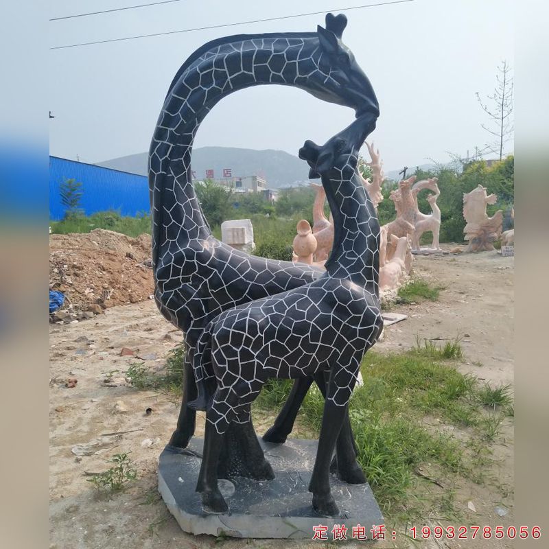 公园青石长颈鹿动物雕塑（1）