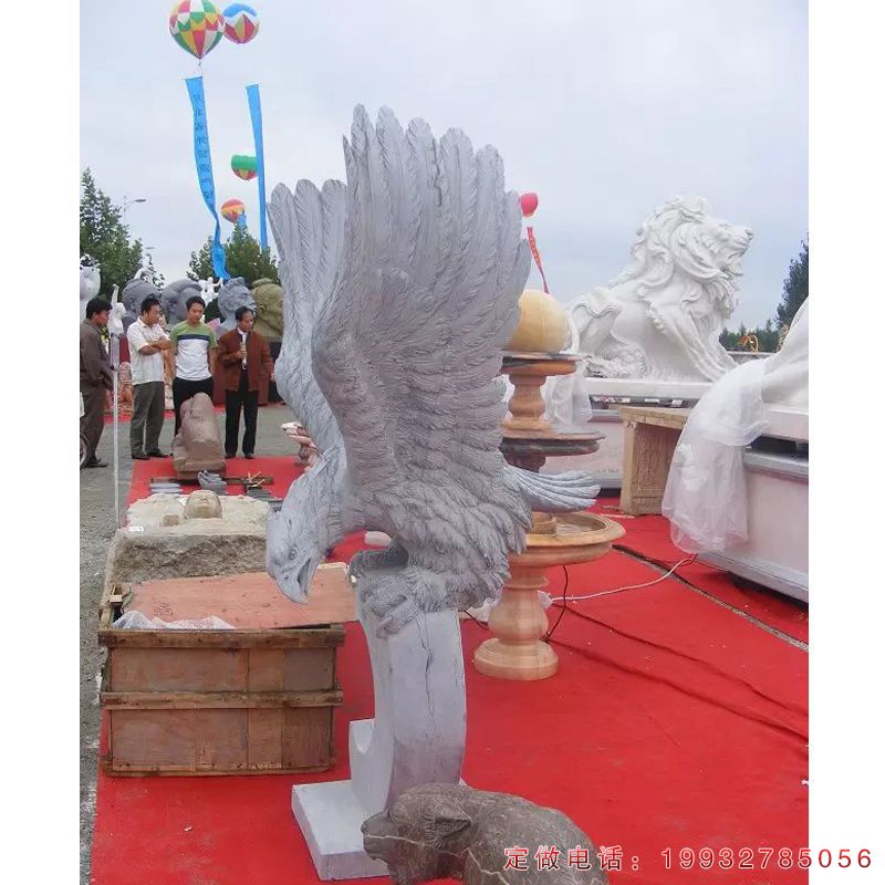 公园大理石老鹰动物雕塑（1）