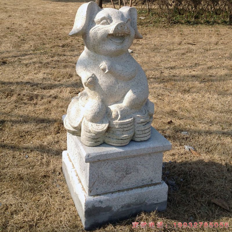 广场大理石小猪动物雕塑（1）