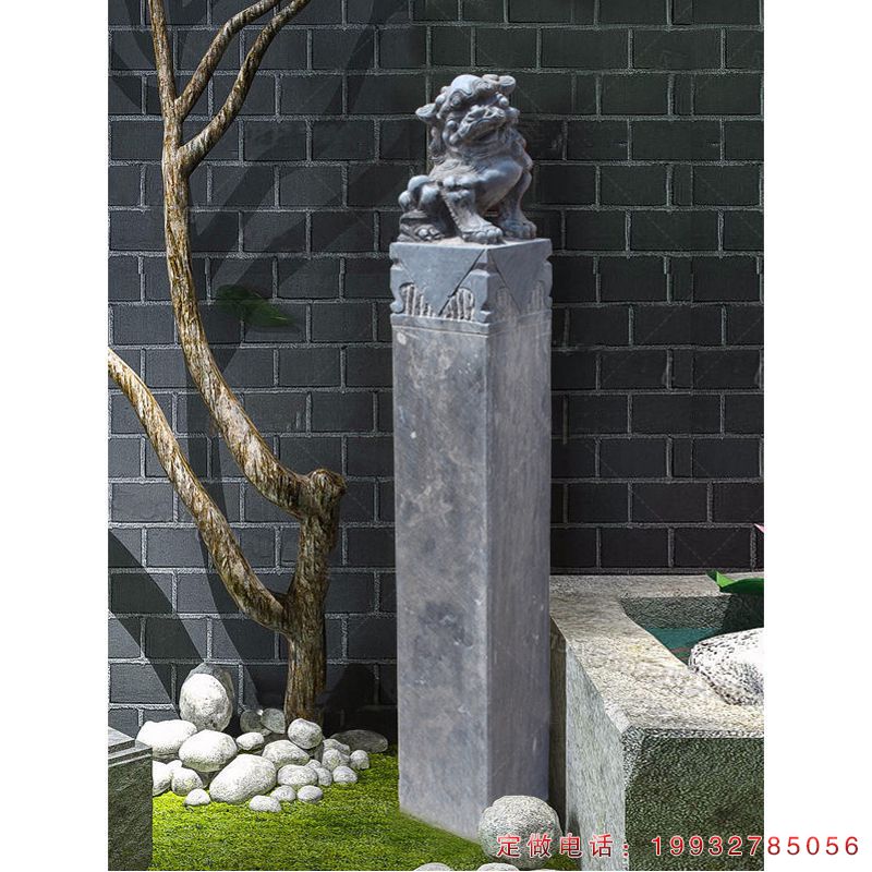茶楼中式仿古拴马桩石雕（1）