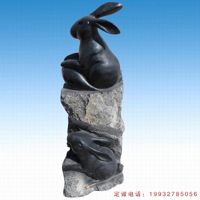 公园十二生肖兔子动物石雕（1）