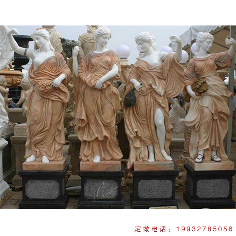 彩色四季女神西方人物石雕（1）