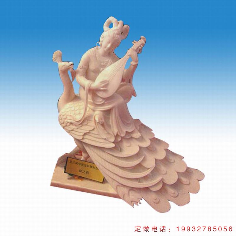 公园古代美女弹琵琶人物景观石雕（1）