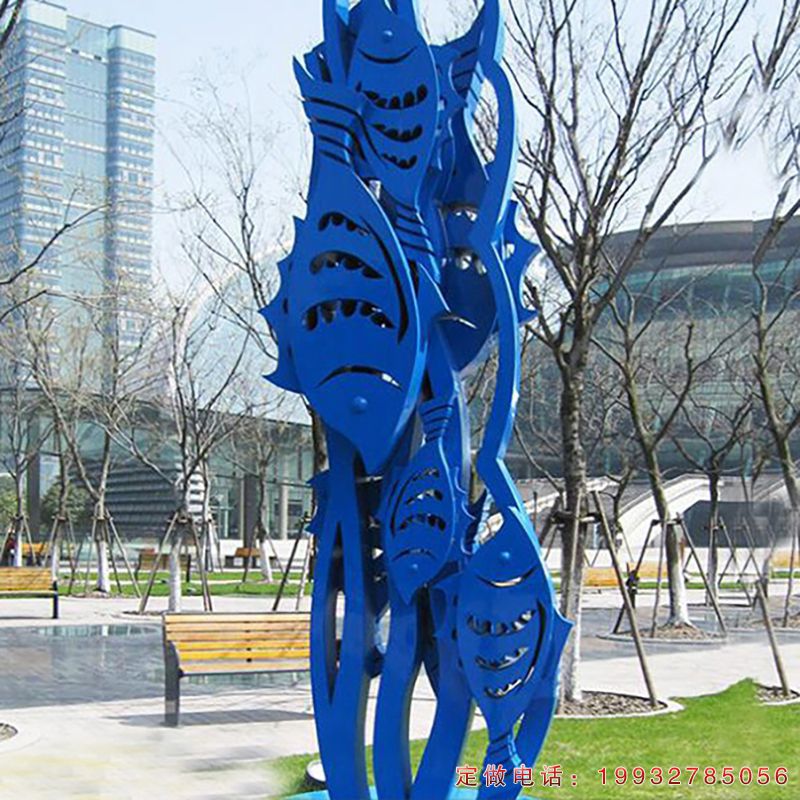 公园不锈钢鱼景观雕塑（1）