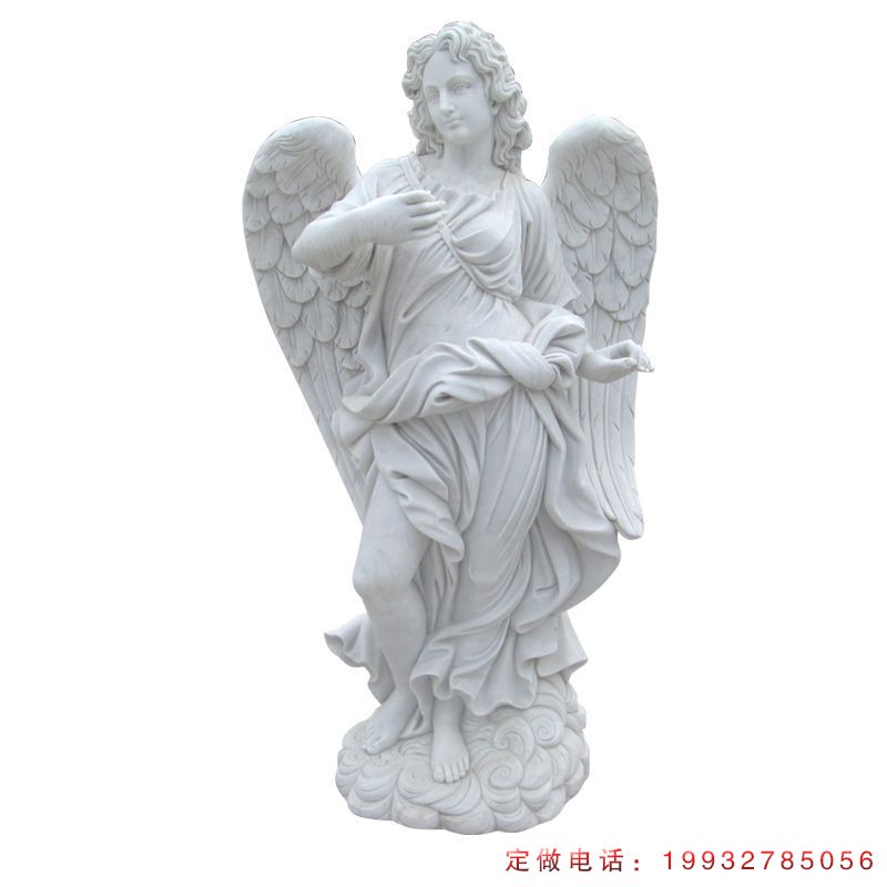 广场天使下凡西方人物石雕（1）