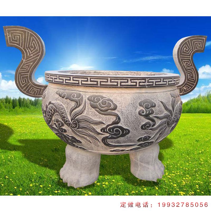 寺庙龙凤香炉景观石雕（1）