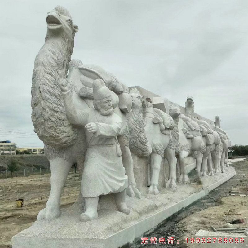 公园丝绸之路骆驼动物石雕（1）