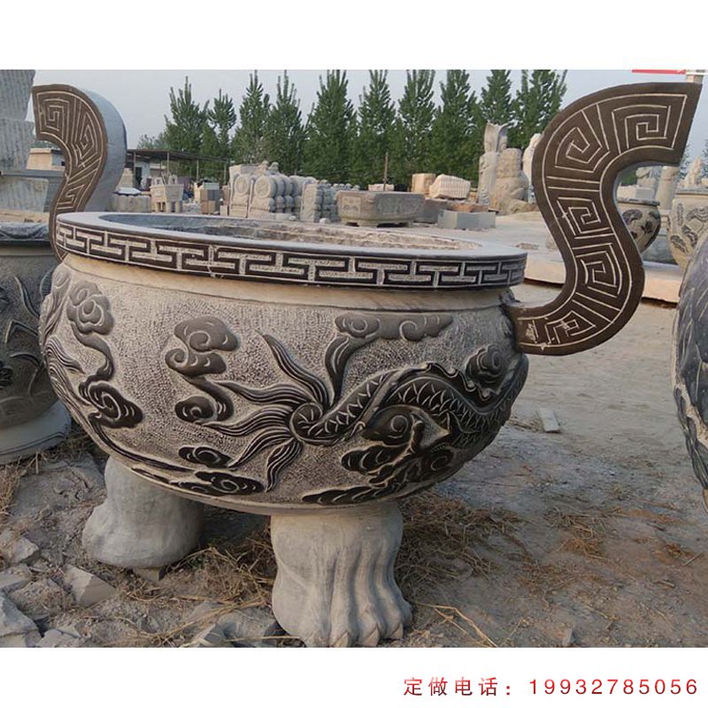 寺庙莲花香炉景观石雕（1）