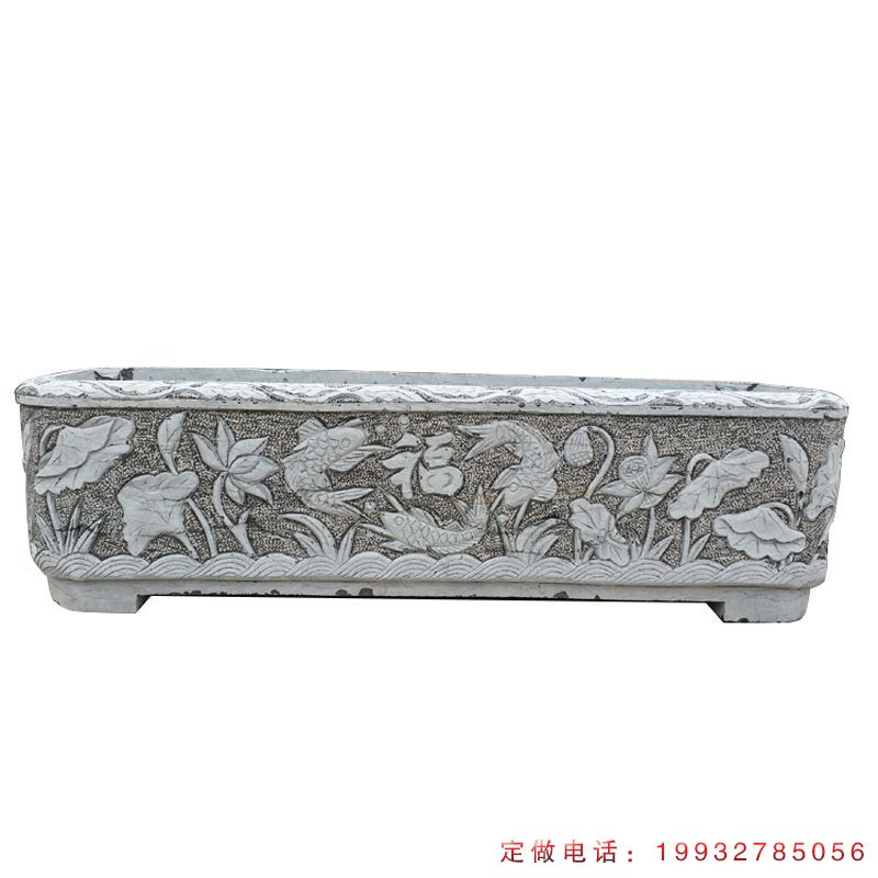 别墅菊花水缸景观石雕（1）