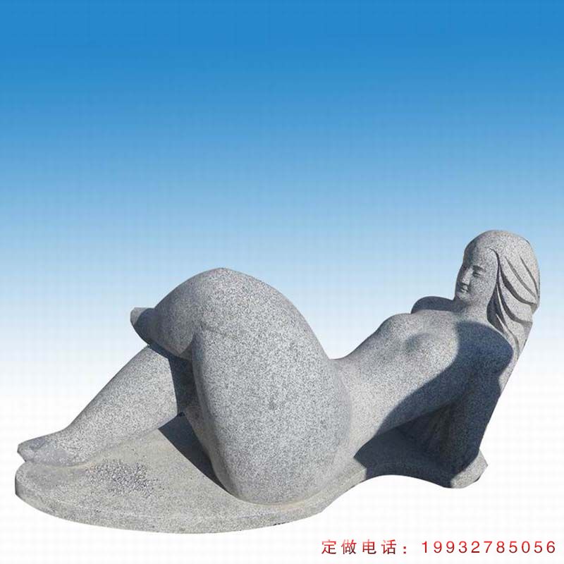 公园胖女孩抽象人物石雕（1）