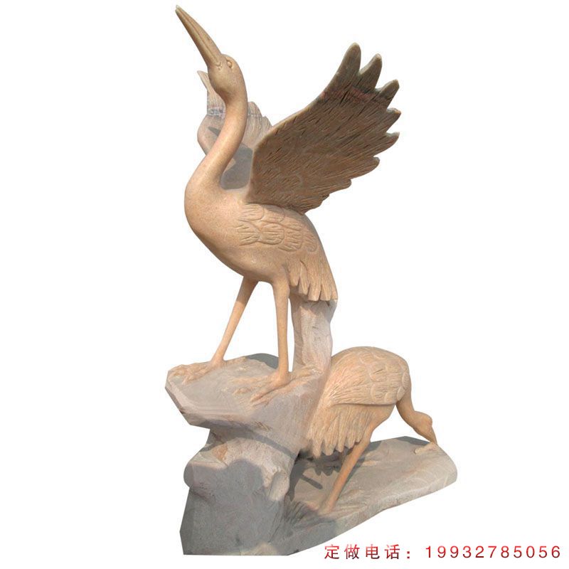 公园展翅仙鹤动物石雕（1）