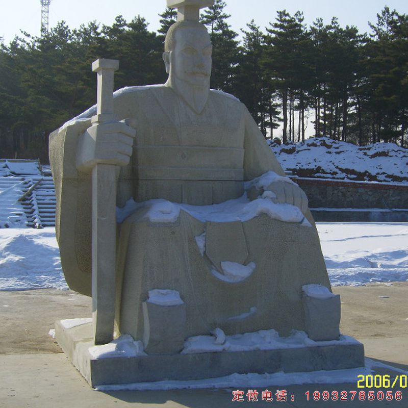 广场皇帝古代人物石雕（1）