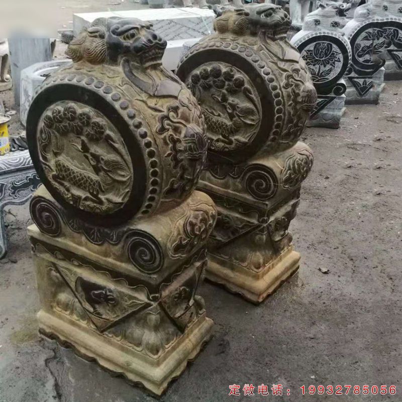 镇宅仿古抱鼓石景观石雕（1）