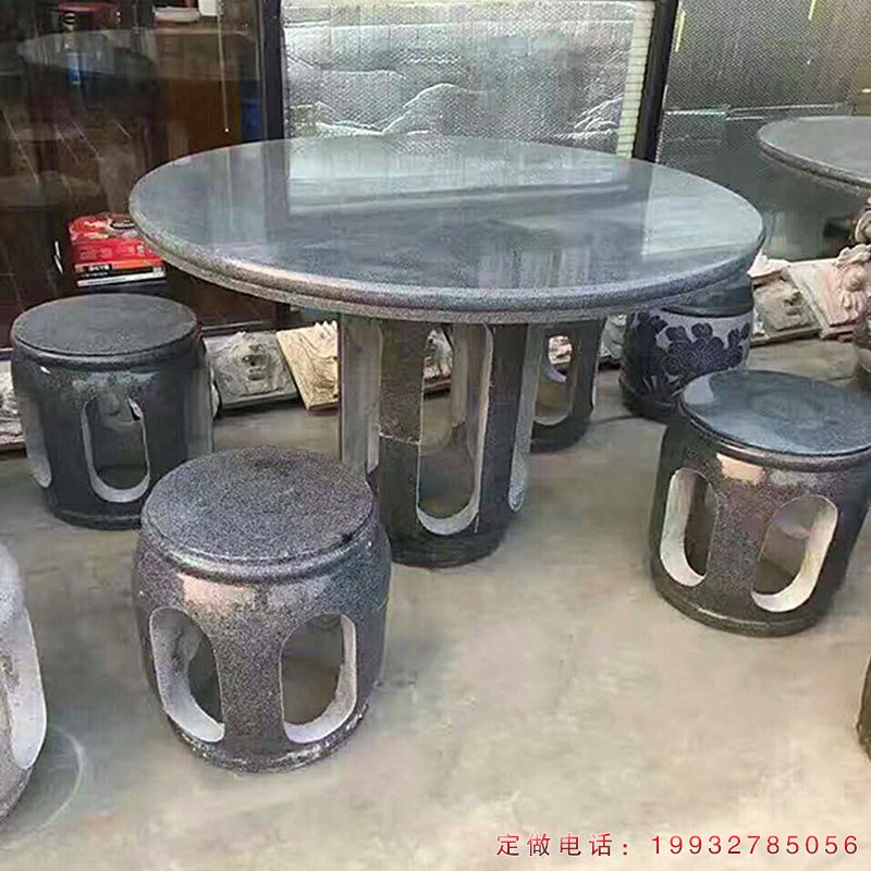别墅圆形桌椅景观石雕（1）