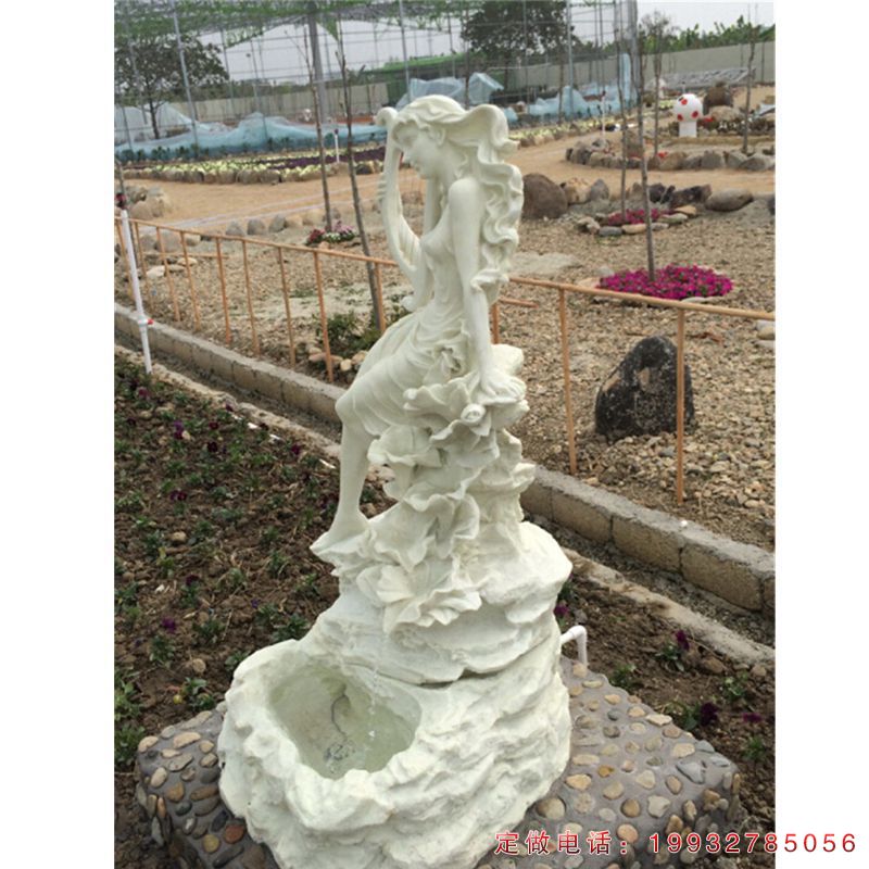 小区美女喷泉景观石雕（1）