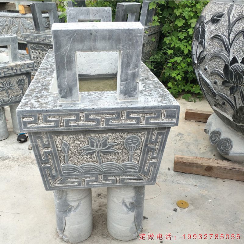 寺庙四足鼎景观石雕（3）