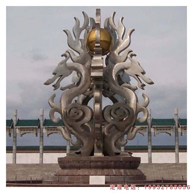 广场不锈钢抽象龙雕塑（1）