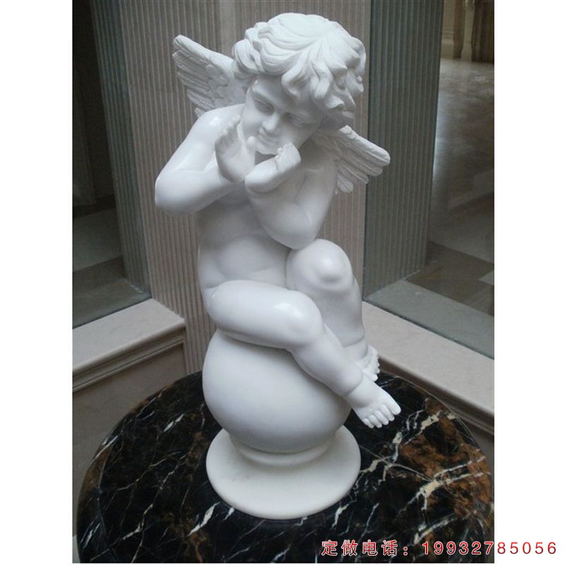 汉白玉西方小天使景观石雕（1）