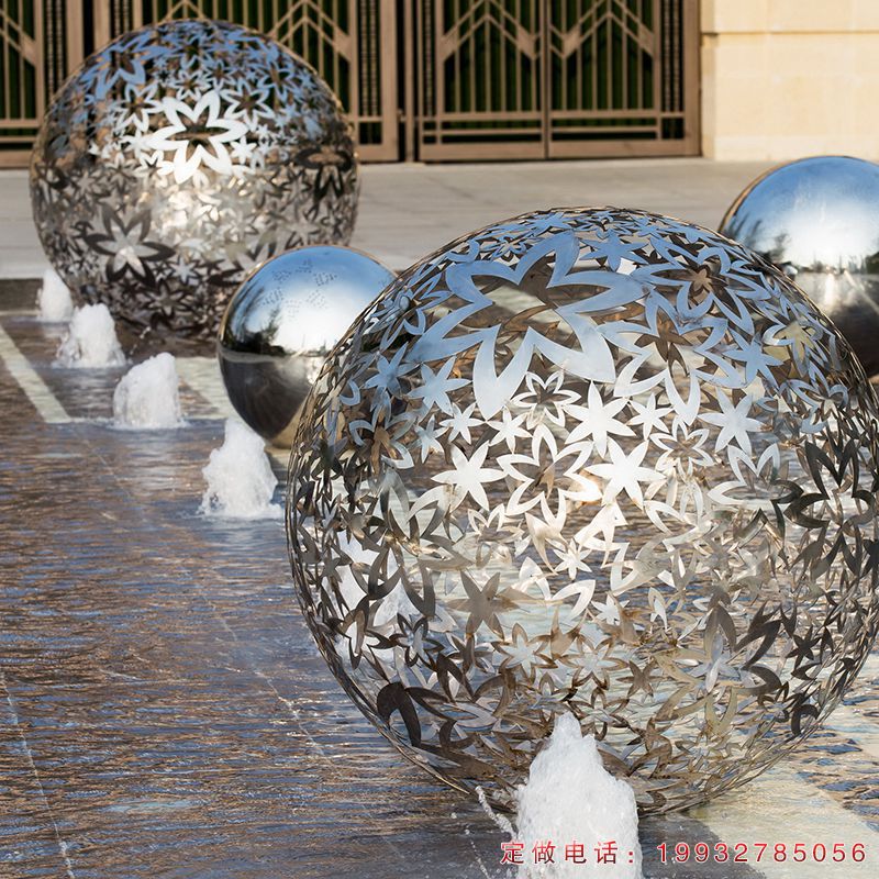 公园不锈钢镂空球景观雕塑（1）