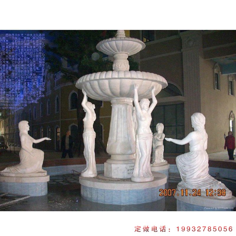 汉白玉西方人物喷泉石雕（1）