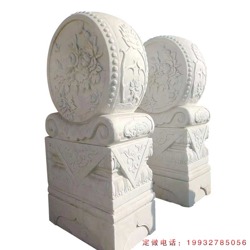 庭院门口荷花门墩景观石雕（1）