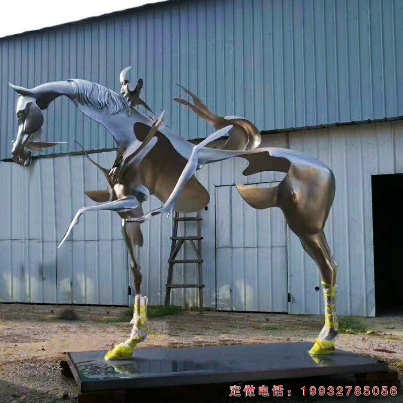 不锈钢抽象骑马人物雕塑 (3)