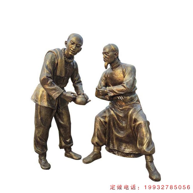 学校校园茶文化人物铜雕（3）