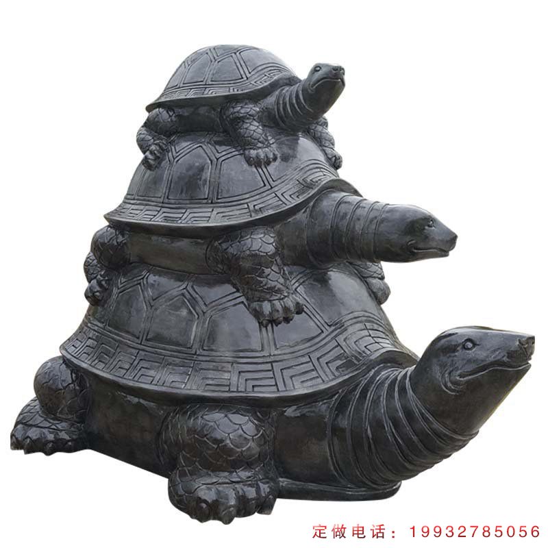 大理石乌龟母子  石雕公园动物摆件