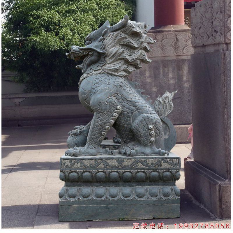 踩球麒麟石雕，招财石雕
