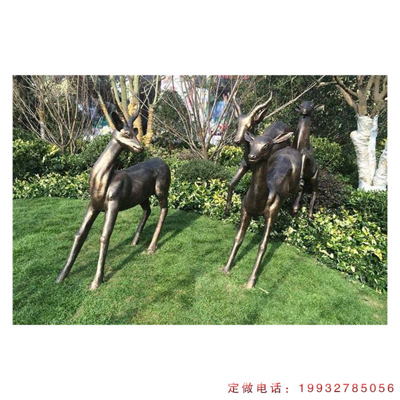 广场小鹿动物铜雕（1）