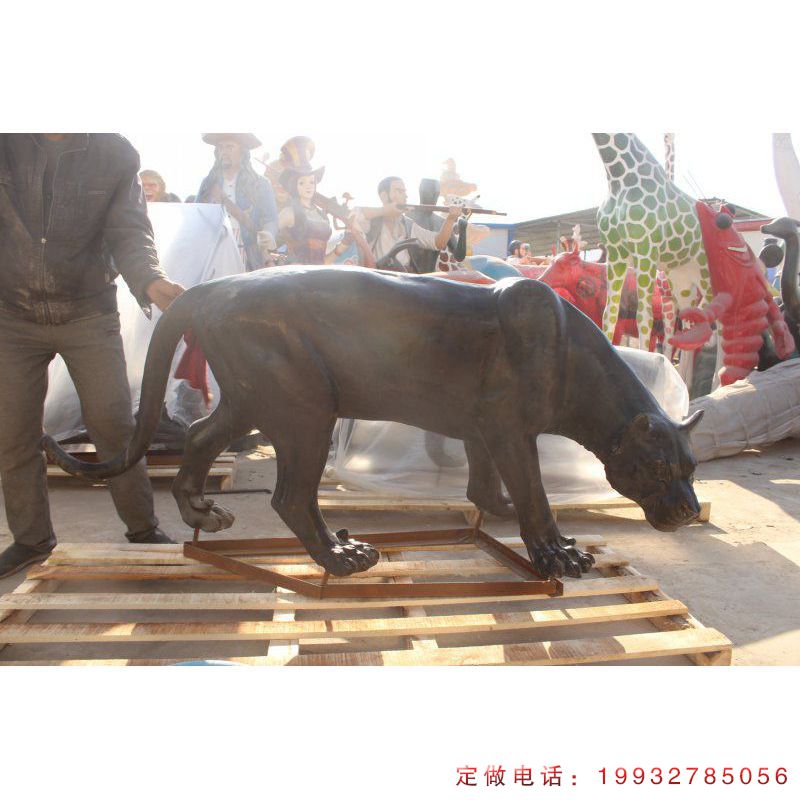企业公司猎豹动物铜雕（1）