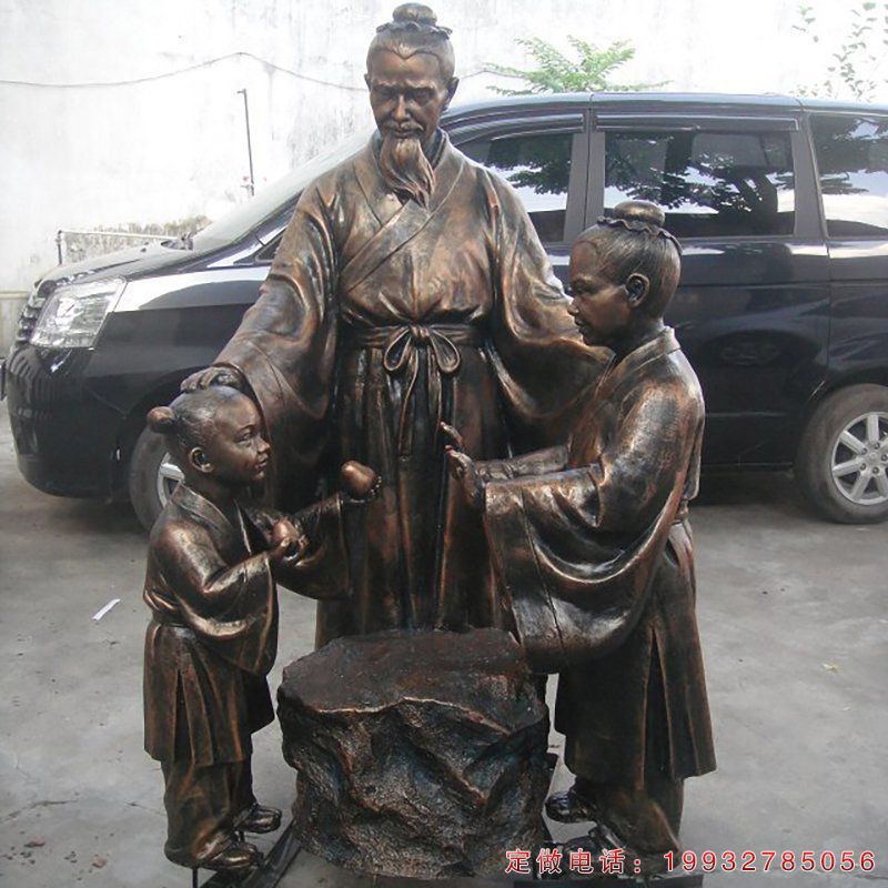 孔融让梨铜雕，公园景观雕塑 (3)