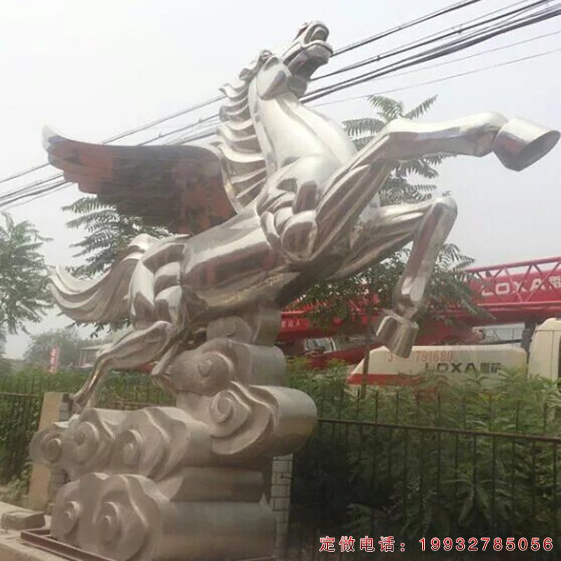 广场不锈钢马动物雕塑（2）