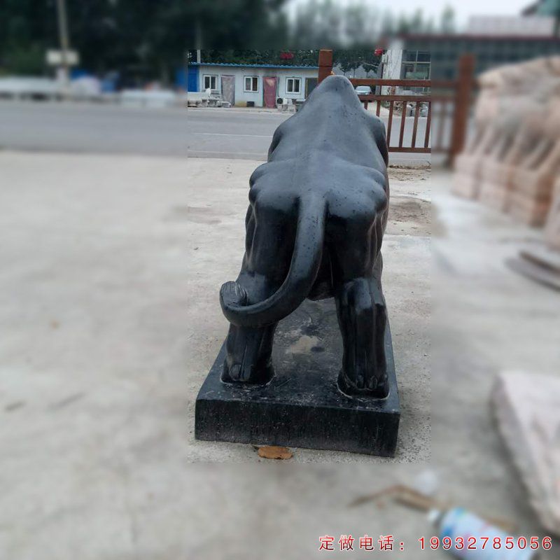 开荒牛石雕，黑色石雕牛 (1)