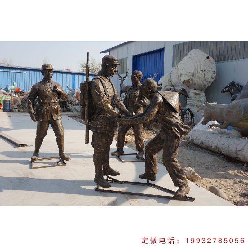 八路军铜雕 (2)
