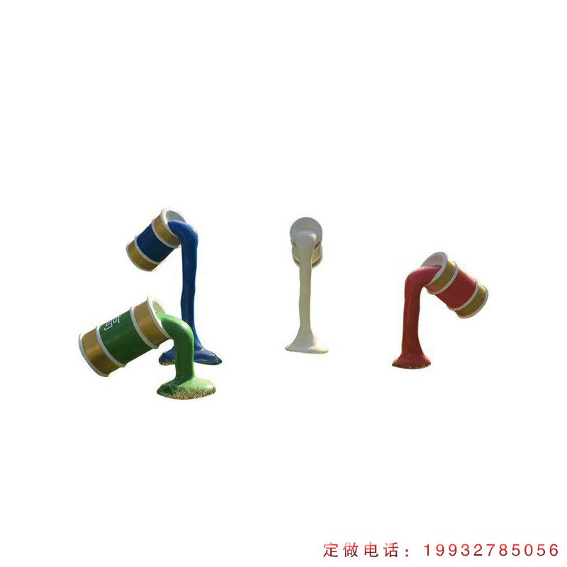 园林玻璃钢油漆桶景观雕塑（2）
