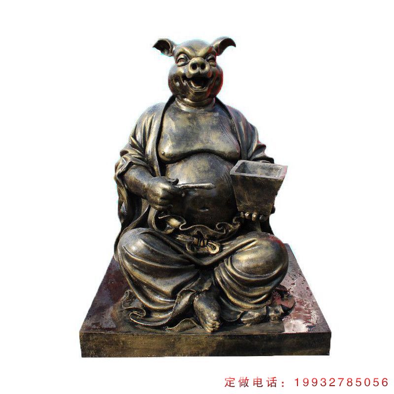 公园十二生肖猪动物铜雕（1）