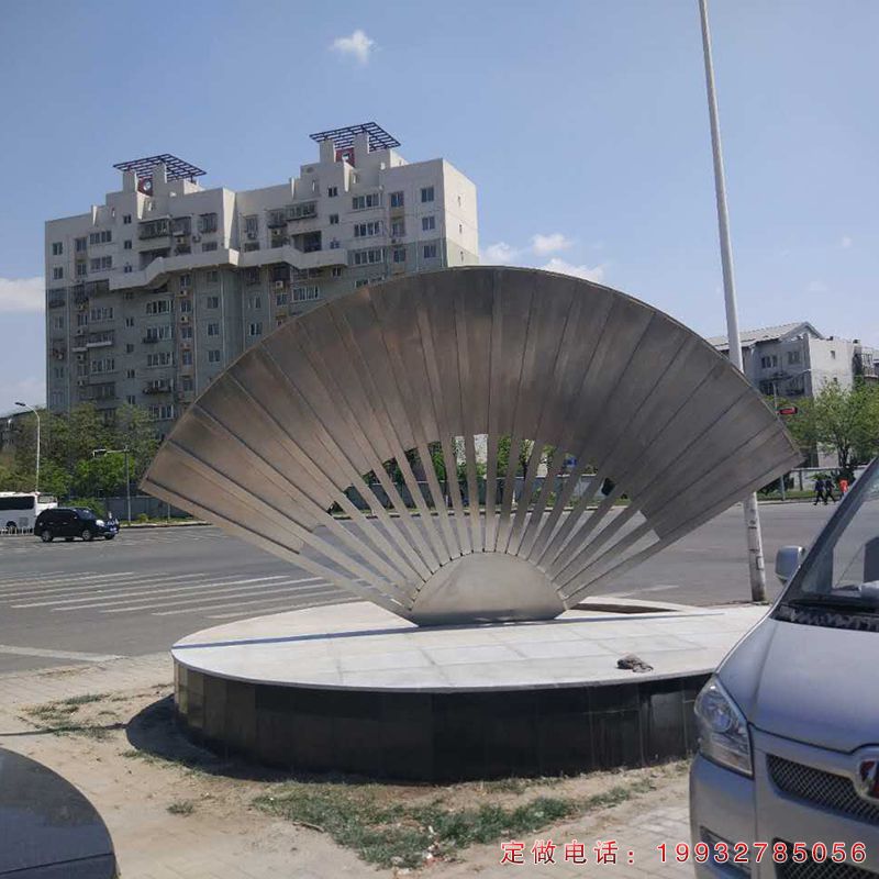 景区不锈钢扇子景观雕塑（1）
