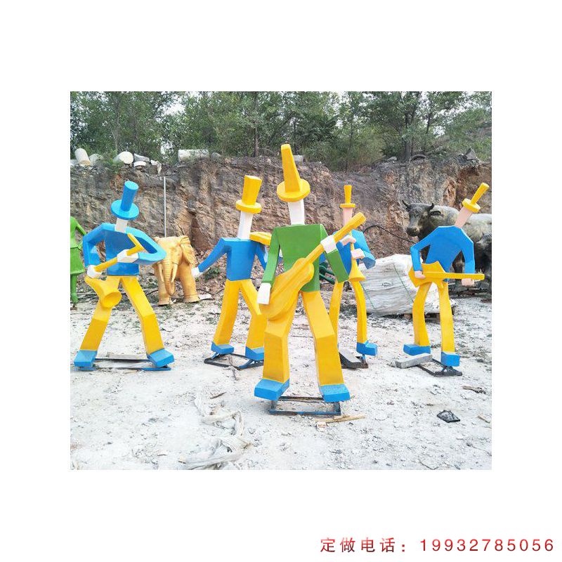 校园玻璃钢抽象音乐人人物雕塑（1）