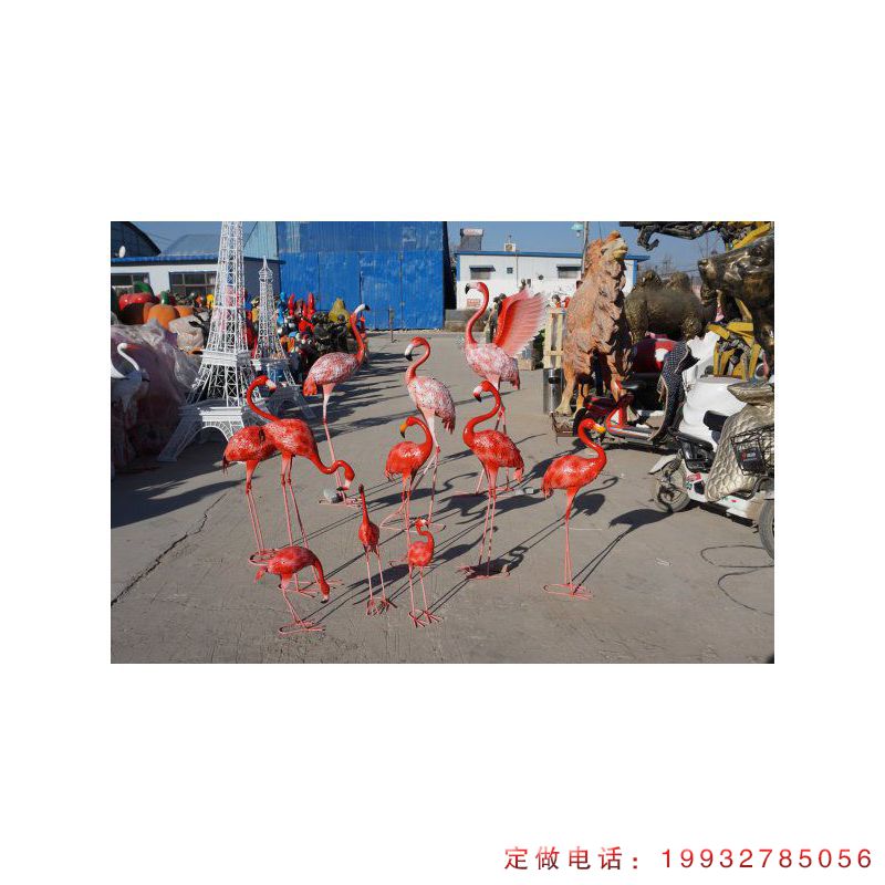 学校玻璃钢火烈鸟动物雕塑（2）