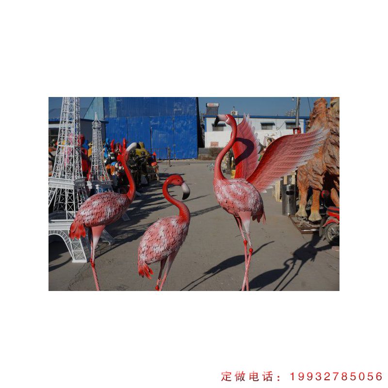 学校玻璃钢火烈鸟动物雕塑（3）