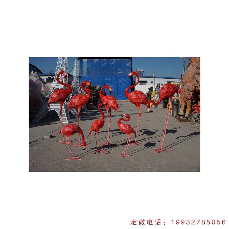 学校玻璃钢火烈鸟动物雕塑（4）
