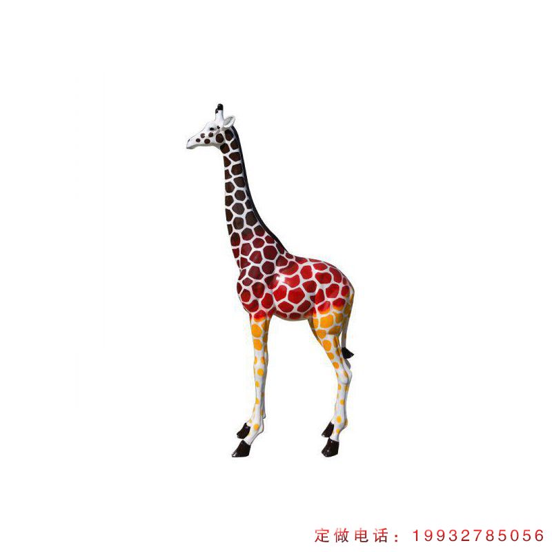 商场玻璃钢长颈鹿动物雕塑（4）