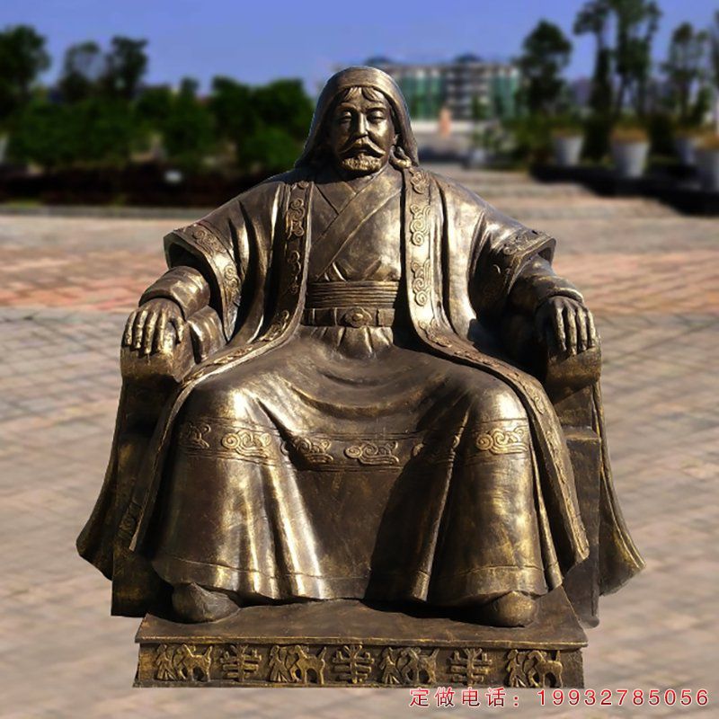 景区成吉思汗人物铜雕（1）