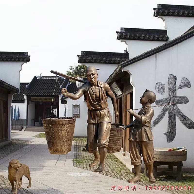 步行街民俗人物小孩组合雕塑