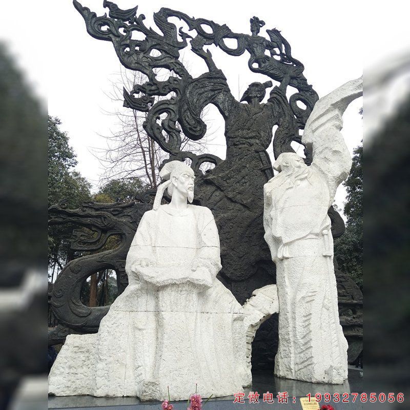 学校诗人杜甫人物石雕（1）