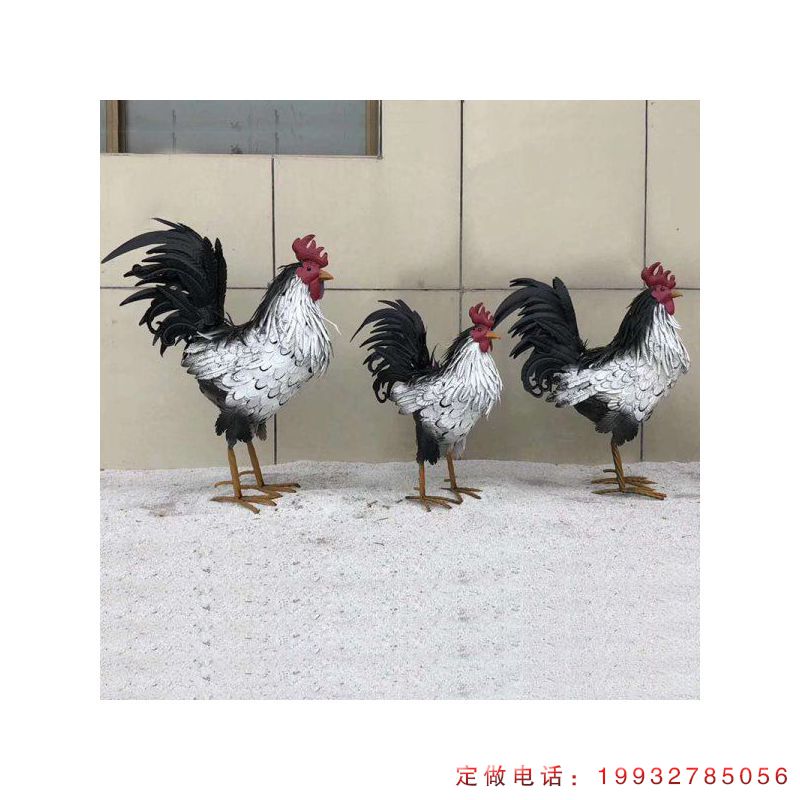 小区玻璃钢鸡动物雕塑（1）