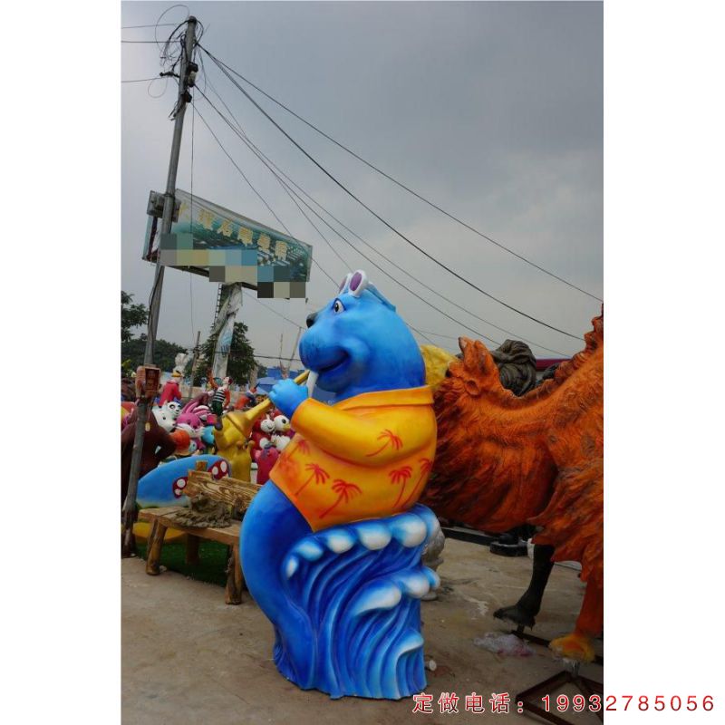 企业玻璃钢海狮动物雕塑（2）